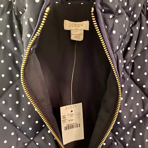 NWT J. Crew navy with white dot vest Large - Picture 3 of 6